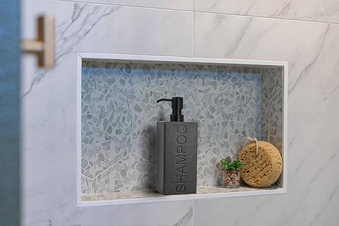 Rectangular Resin Dispenser Premium Bathroom Shampoo Conditioner Body Wash Bottle Modern Refillable Pump Design