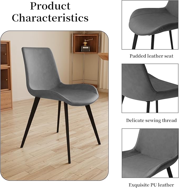 9PCS 63"- 78.7" Extendable Dining Table Set, Kitchen Table with PU Leather Dining Chairs for 6-8 Person, Thickened Expandable MDF Wooden Table with Metal Legs