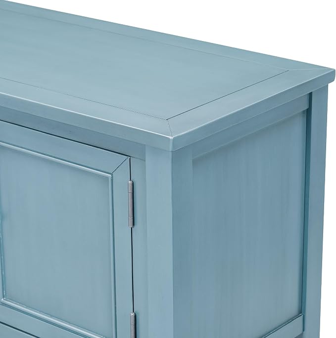Merax Farmhouse Entryway Console Table with Storage Drawers and Shelf for Living Room Dining Room, Wood Narrow Hallway Table Sofa Table Kitchen Sideboard Cabinet with Door