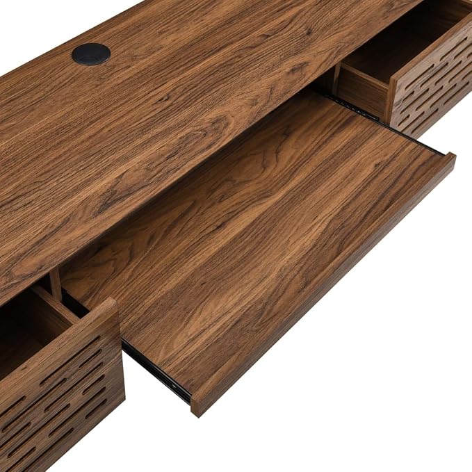 Modway EEI-5744-WAL Merit 60" Wall Mount Wood Office Desk, Walnut
