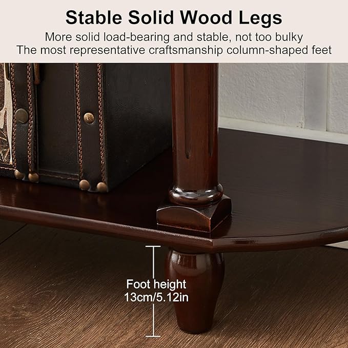 Console Table with Drawer Retro Entryway Table with Retro Handle and Open Storage Shelf Narrow Long Behind Couch Sofa Tables Space-Saving for Hallway Living Room(Dark Walnut,47.24x11.81x35.43in)