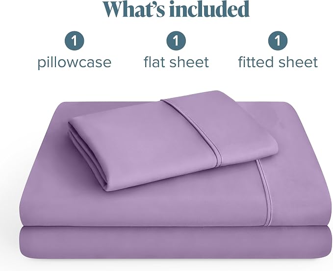 Bare Home Twin Sheet Set - 1800 Ultra-Soft Microfiber Twin Bed Sheets - Double Brushed - Deep Pockets - Easy Fit - 3 Piece Set - Bedding Sheets & Pillowcases (Twin, Lavender)