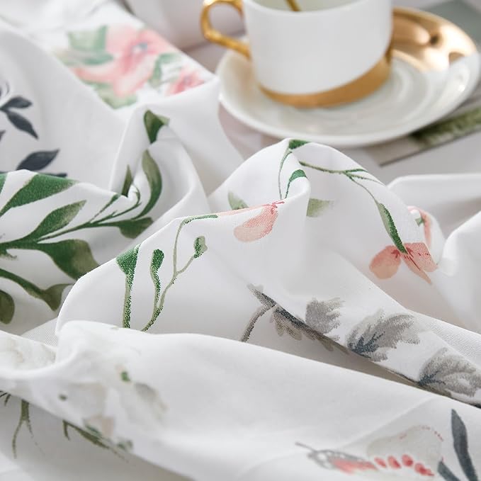 Floral King Duvet Cover, 100% Cotton 3 Pieces Floral Bedding Sets with Zipper Closure Vintage Style Garden Comforter Cover, Soft Breathable, Lightweight