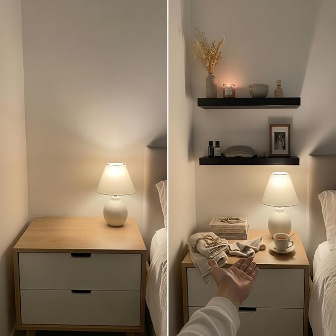 BAOBAB WORKSHOP Solid Wood Floating Shelves for Wall 12 Inch Wide, Small Wooden Shelf Kitchen Bedroom, Bathroom Shelves for Room Wall Mounted, Black Shelf, 12W × 6.7D, Set of 2