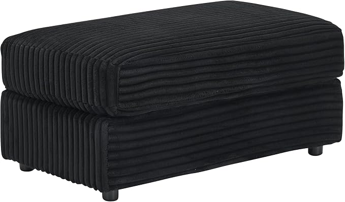 Eafurn 39" Corduroy Modular Accent Chair with Movable Ottoman, Comfy Living Room Armchair with Cup Holder, Soft Upholstered Wide Single Lounge Chaise Chair for Bedroom, Office or Reading Nook