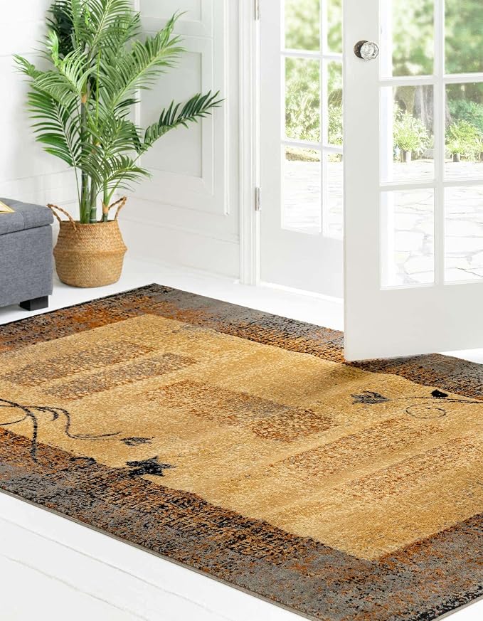 Unique Loom Barista Collection Area Rug - Excelsa (3' 1" x 5' 3" Rectangle, Beige/Brown)