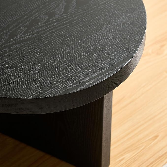 Coffee Table Butterfly Shaped Center Table Wood Modern Accent Table for Living Room Apartment, Black