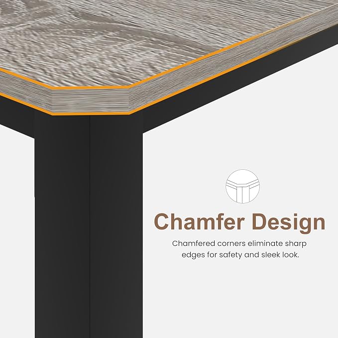 Garvee 78.7 Inch Industrial Dining Table for 6-8 People, Large Dinner Kitchen Tables with Sturdy Metal Frame, Multi-Use for Dining Room Living Room Indoor Restaurant Office Desk (Only Table)