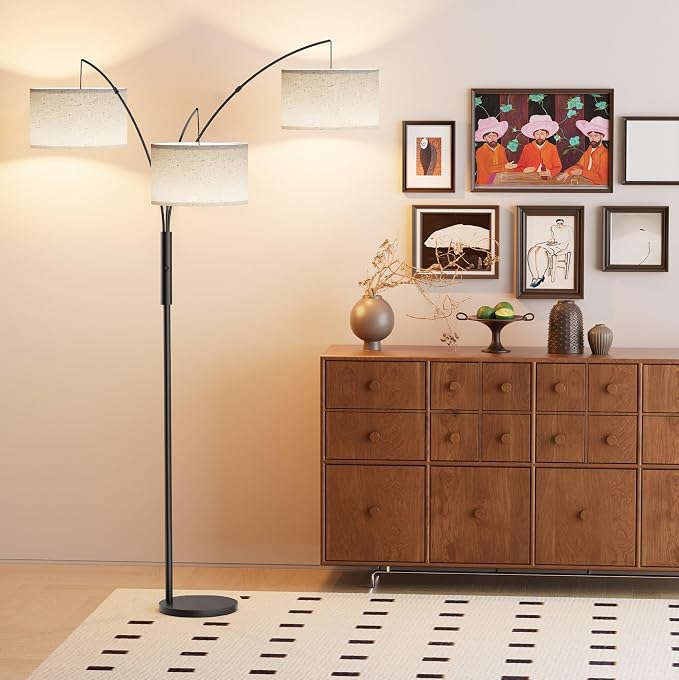 SIBRILLE 27W Floor Lamps for Living Room - Super Bright Dimmable Tree Floor Lamp, Modern Standing Lamp with Remote & Touch Control, 3 Lights Tall Lamp for Living Room Corner, Bedroom, Office