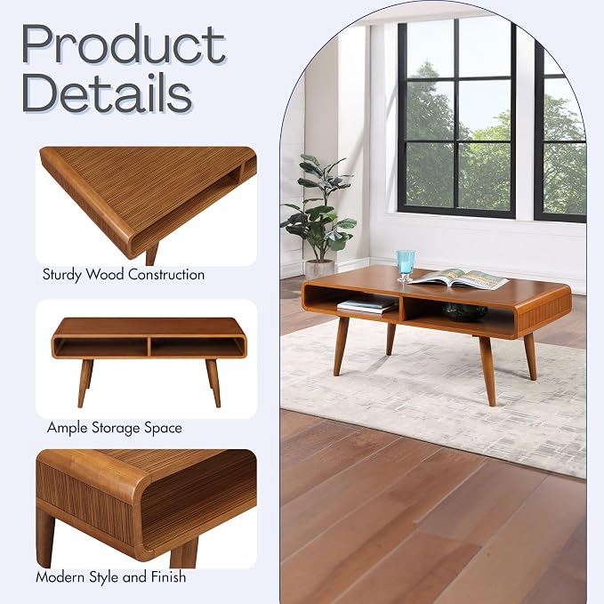 Boraam Halmstad Rectangular Coffee Table - Rich Walnut