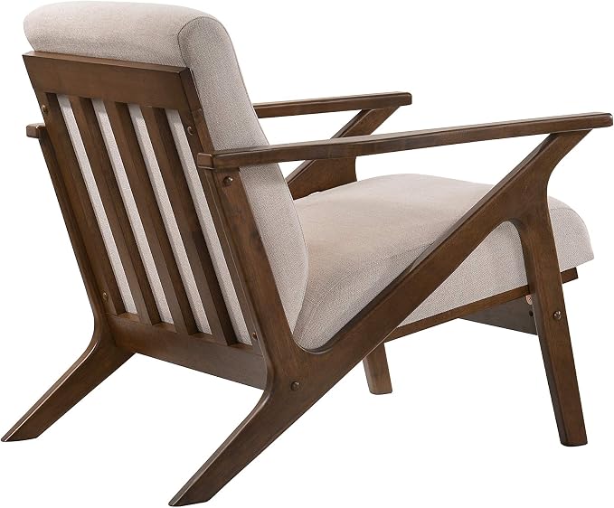 Zola Mid Century Modern Lounge Chair (Walnut/Beige)