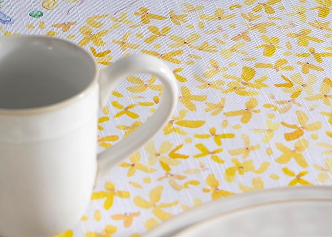 Maison d' Hermine Table Cloth Rectangle Table 100% Cotton 60 x 108 Inches Tablecloth Reusable Decorative for Dining Room Farmhouse Home Valentines Day Decorations Spring Summer - Easter Zest