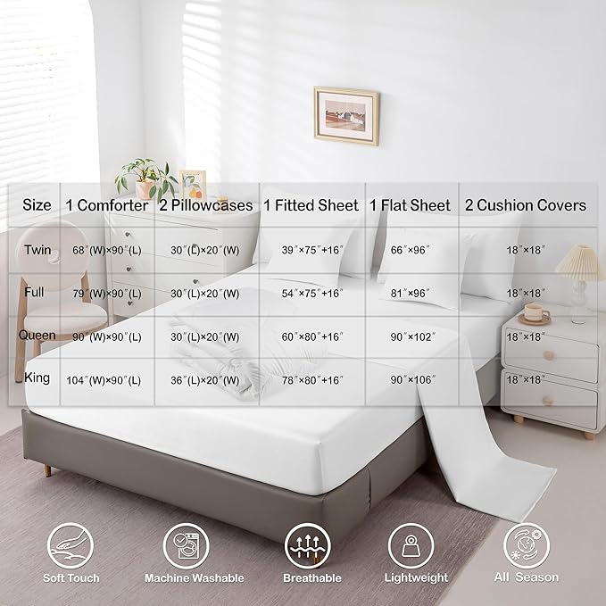 Erosebridal Plaid Queen Comforter Set 7 Piece Beige Caramel Brown Checkerboard Bed in A Bag with Sheets Geometric Checkered Bedding Set for Kids Boys Girls,Aesthetic Grid Bed Set