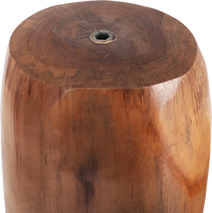 Handcrafted Teak Mushroom Decor – Solid Indonesian Teak Wood Sculpture – Organic Modern Accent for Shelf, Table, or Garden – Natural Rustic Decor (15 Inch)