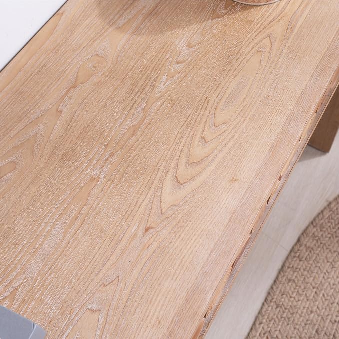 Wood Console Table, 62" Retro Long Sofa Table Behind Couch with Natural Log Accents, Farmhouse Wooden Narrow Sofa Table Hall Table for Living Room Foyer Entrance Entryway, Natural