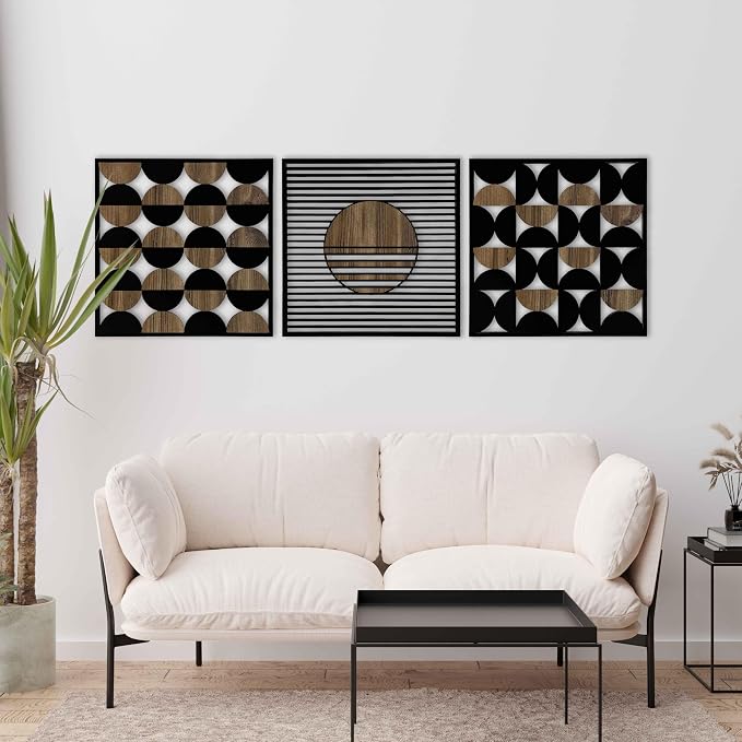 Modern Bauhaus Wood Wall Art, Abstract Boho Wooden Wall Art, Unique Mid Century Modern Geometric Design, Bauhaus Home Decoration
