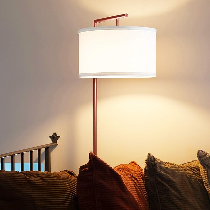 Brightech Montage Modern Floor Lamp, LED Floor Lamp for Living Rooms & Offices - Tall Standing Lamp for Bedroom Reading - Corner Pole Lamp for Contemporary Home Decor - Rose Gold