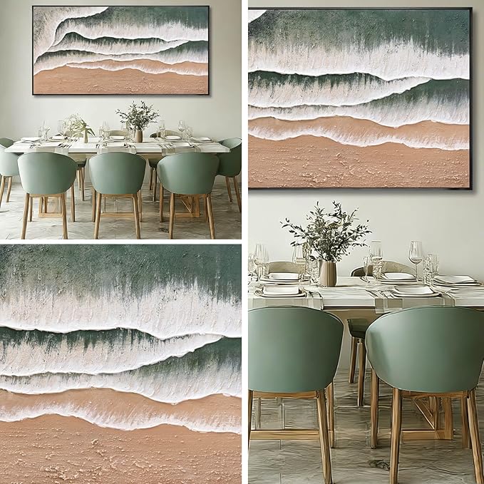SOUGUAN Line Canvas Wall Art Beach Decorative Pictures Contemporary Poster 29"x58" Large Painting for Living Room Artwork for Bedroom