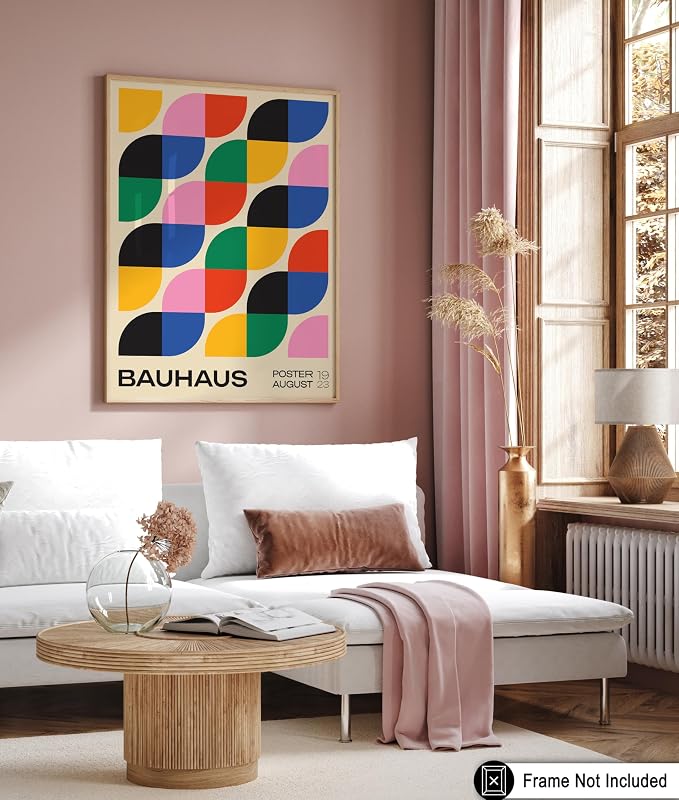 Poster Master Bauhaus Poster - Rainbow Knots Print - Abstract Art - Graphic Design Art - Geometric Art - Chic Boho Art - Mid Century Modern Art - Living Room or Bedroom Decor - 11x14 UNFRAMED Wall Art