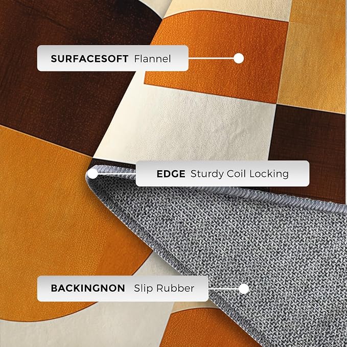 Mid Century Modern Rugs for Bedroom Decor, 3x5 ft, Abstract Geo Area Rugs for Living Room, Soft Non Slip Washable MCM Geometric Carpet Home Decorations Dt-Ghf-28