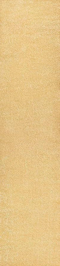 JONATHAN Y Haze Solid Low-Pile Mustard Runner Rug 2x8, Coastal,Bohemian,Minimalist,Classic, Easy-Cleaning for Living Room,Bedroom,Kitchen,Pet Friendly,Non-Shedding (SEU100B-28)