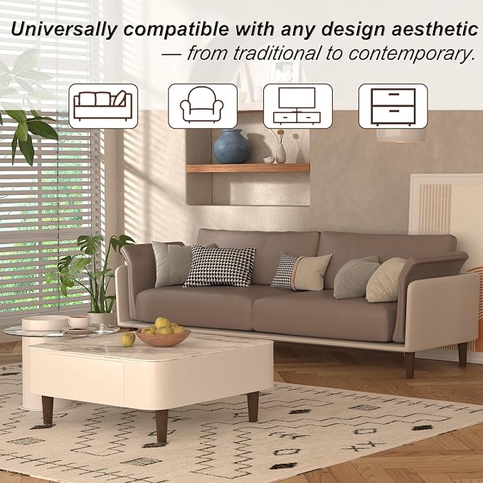 6 Inch Wood Furniture Legs Set of 4 - Heavy Duty Solid Wooden Couche Sofa Feet Replacement for Furniture,Cabinet,Ottoman,Bench,Table - Wooden Furniture Risers Foot - Walnut Finish
