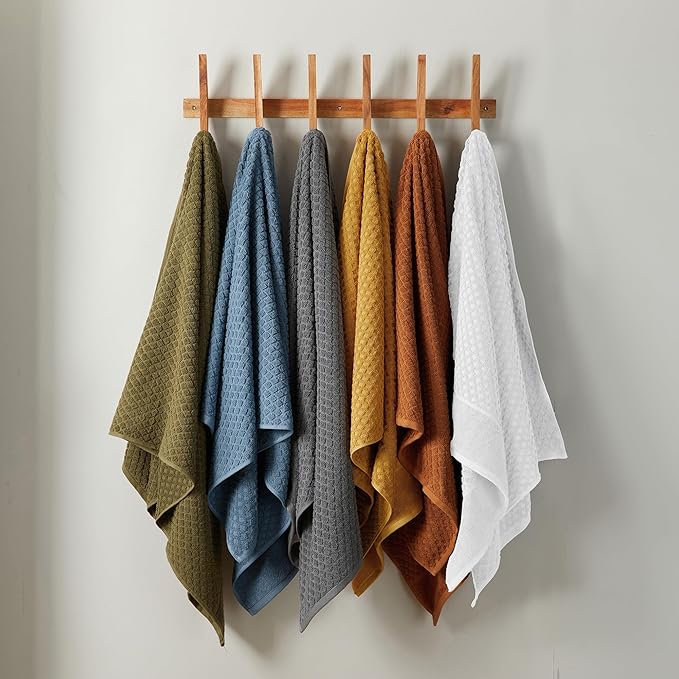 Great Bay Home Taupe Washcloths - 100% Cotton 6 Pack 13x13 Washcloth Set - Absorbent, Durable, Quick-Dry Face Towels for Bathroom (Oatmeal)