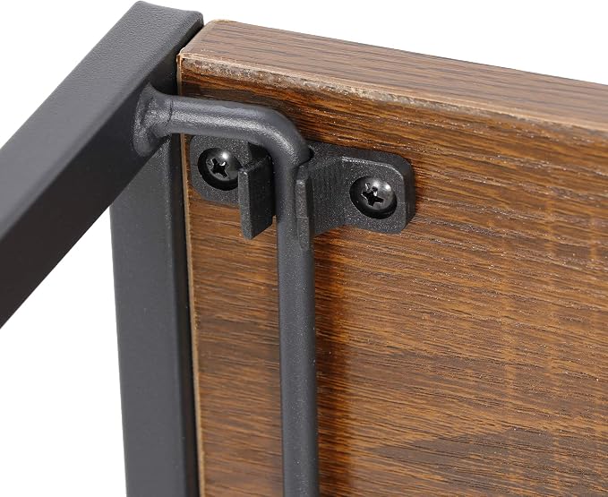 SUPER DEAL 40 inch Folding Computer Writing Desk Wood and Metal Study Desk, PC Laptop Home Office Study Table, Espresso