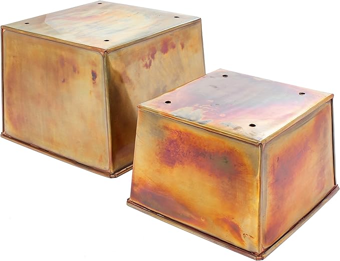 H Potter Tall Outdoor Planters for Balcony Garden Deck Front Porch or Indoor Copper Flower Pots Set of 2