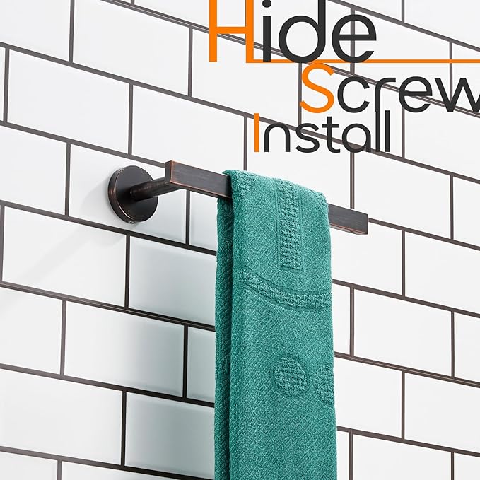 Bath Towel Rings Bathroom Towel Holder Modern Small Hand Towel Bars Stainless Steel Wall Mounted Oil Rubbed Bronze AN3001ORB