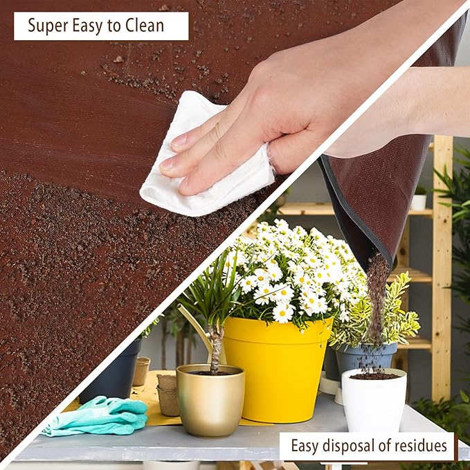 39.5"x 31.5" Large Repotting Mat for House Plant Transplanting and Potting Soil Control Portable Gardening Tray Plant Gifts for Plant Lovers