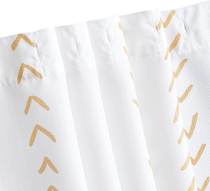 jinchan Taupe and White Boho Shower Curtain Herringbone Zig Zag Waterproof Fabric Bohemian Modern Farmhouse Arrow Geometric Shower Curtains for Bathroom with 12 Hooks 70x72 Inches