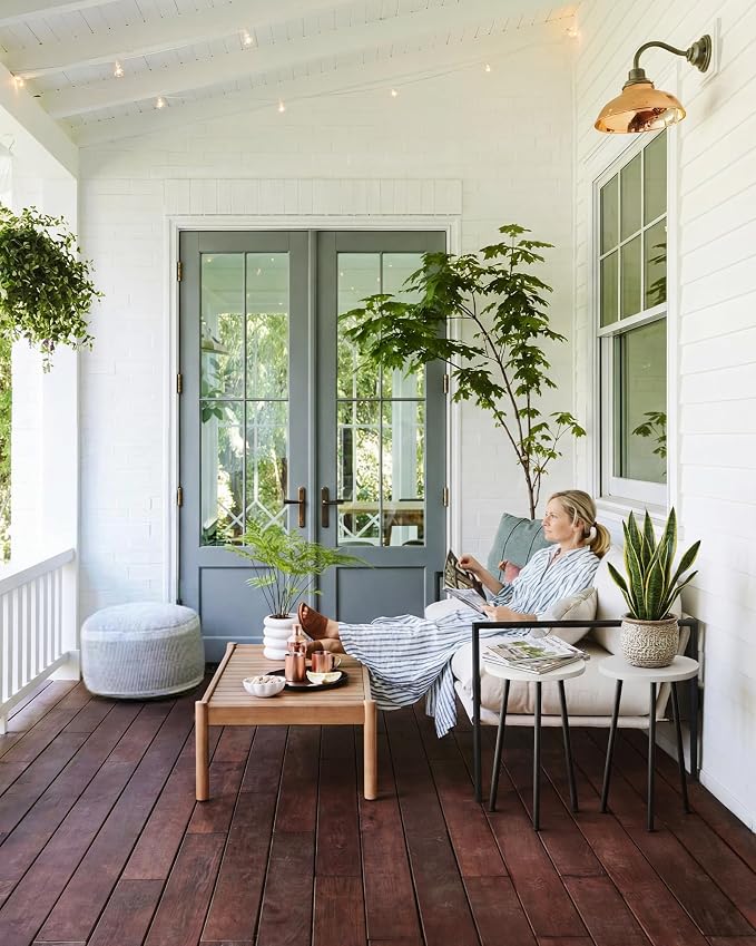 Plant Stand Indoor 2 Pack: Corner Wood 20 Inch Plant Stand Mid Century Modern Decor - Small Round Plant Table for Indoor Plants - Outdoor Plant Holder for Patio Living Room Bathroom Office (White)