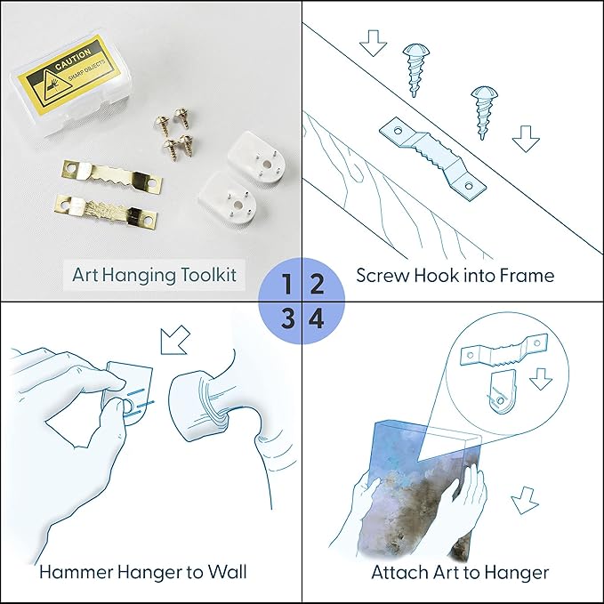 MUDECOR Framed Canvas Print Wall Art Horse Riders in Dark Watercolor Landscape Nature Wilderness Illustrations Impressionism Scenic Multicolor for Living Room, Bedroom, Office - 16"x24" Black