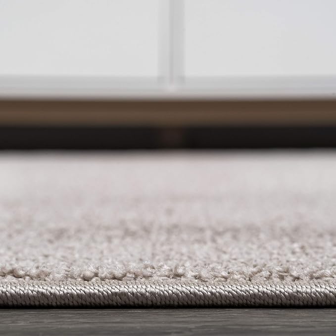 JONATHAN Y Haze Solid Low-Pile Beige 5x5 Square Indoor Area Rug, Coastal,Bohemian,Minimalist,Classic, Easy-Cleaning for Living Room,Bedroom,Kitchen,Pet Friendly,Non-Shedding (SEU100G-5SQ)
