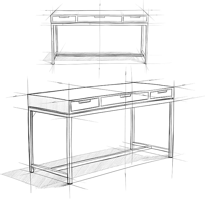 SIMPLIHOME Banting Desk - 60 Inch Wide Solid Wood and Metal Writing Desk in Walnut Brown, Modern Industrial Home Office Computer Table for Study with 2 Drawers and Flip-Down Keyboard Tray