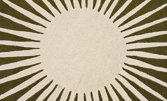 Restoration and Renovation Modern Round Area Rug – Hand-Tufted with 100% NZ Wool, Thick & Soft Circular Carpet for Living Room, Bedroom & Dining Room Decor (Moss Green, 3' Round)