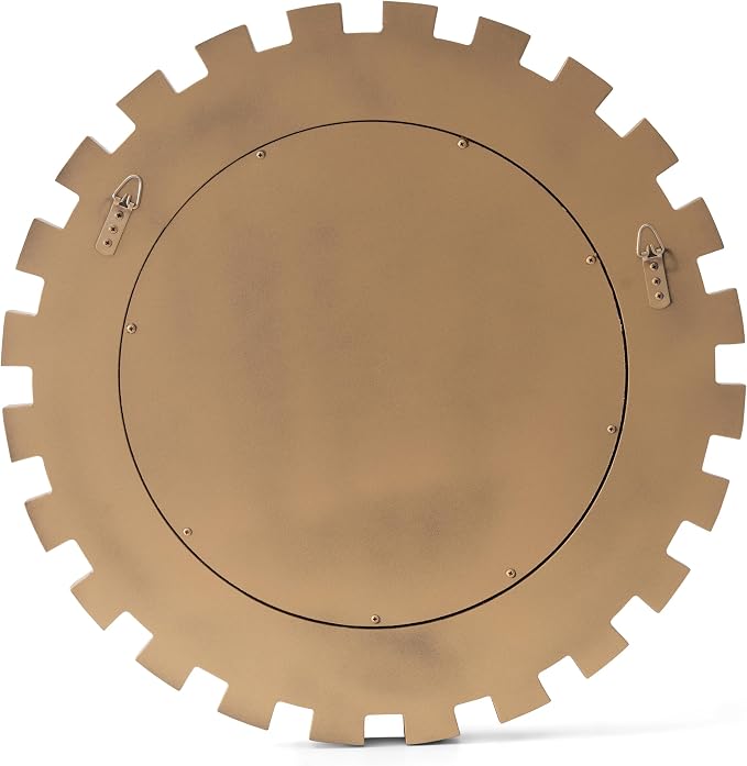 SHYFOY 23.6" Gold Sunburst Wall Mirror, Round Beveled Decorative Mirror with Layered Metal Frame, Glam Luxury Accent Wall Mirror for Living Room, Entryway & Bedroom