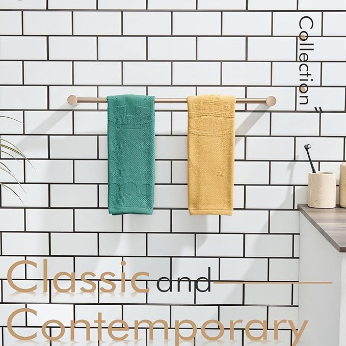 KOKOSIRI Bath Towel Bar 20-Inch Hand Towel Holder Single Rail for Lavatory and Bathroom Wall Mounted Champagne Bronze Stainless Steel, B4007CPG-L20