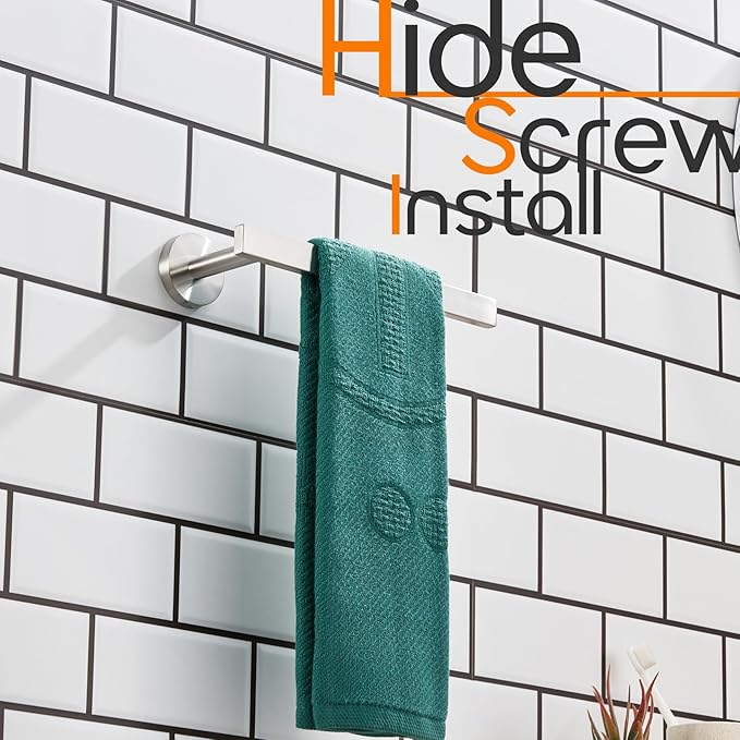 Bath Towel Rings Brushed Nickel Bathroom Towel Holder Modern Small Hand Towel Bar Wall Mount Stainless Steel AN3001BR