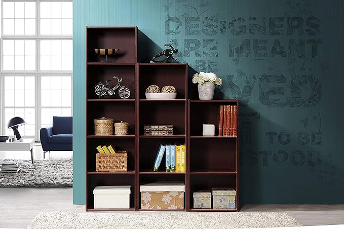 Hodedah 5 Shelf Bookcase and Office Organizer