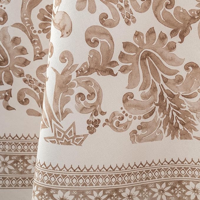 Maison d' Hermine Table Cloth Round Table 100% Cotton 63 Inches Fall Tablecloth Reusable Everyday Use for Thanksgiving Christmas Decorations Dining Farmhouse Party (Allure)