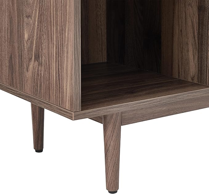 Crosley Furniture Liam Record Storage Cube Bookcase with 6 Cubes, Vinyl Record Holder and Bookshelf, Walnut