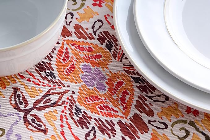 Maison d' Hermine Table Cloth Rectangle Table 100% Cotton 54 x 72 Inches Fall Tablecloth Reusable Everyday Use for Thanksgiving Christmas Decorations Dining Farmhouse Party (Damask)