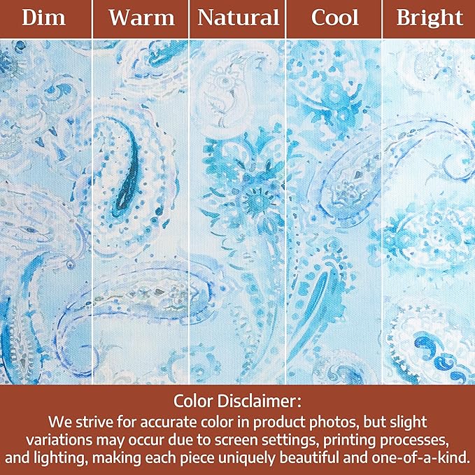 Maison d' Hermine Premium Table Cloth Rectangle Table 100% Combed Cotton 108 x 70 Inches Tablecloth Reusable Decorative for Dining Room, Farmhouse, Home, Party, Festive & Wedding - Paisley Blues