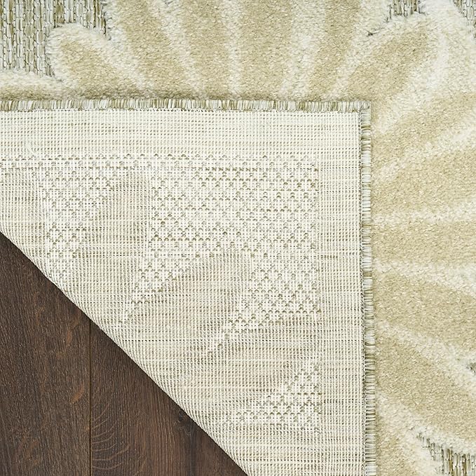 Nourison Home Aloha Ivory Sage 5'3" x 7'5" Area Rug - Easy Clean, Non Shedding, Bed Room, Living Room, Dining Room, Kitchen (5' x 8')