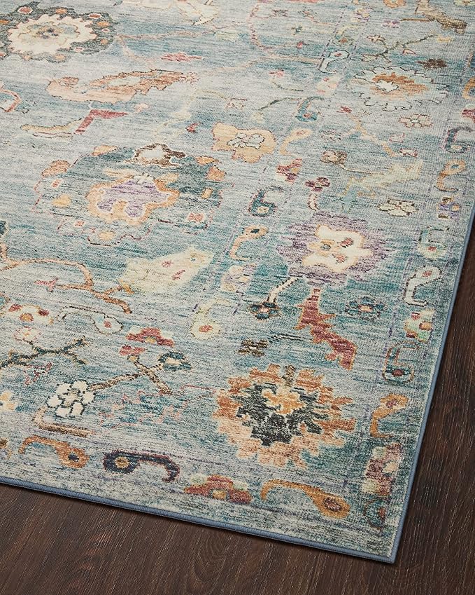 Loloi Margot Collection MAT-06 Denim/Multi 8'-6" x 11'-6" Area Rug feat. CloudPile, No-Shed Easy Clean Large Patterned Area Rug for Living Room, Bedroom, Dining Area