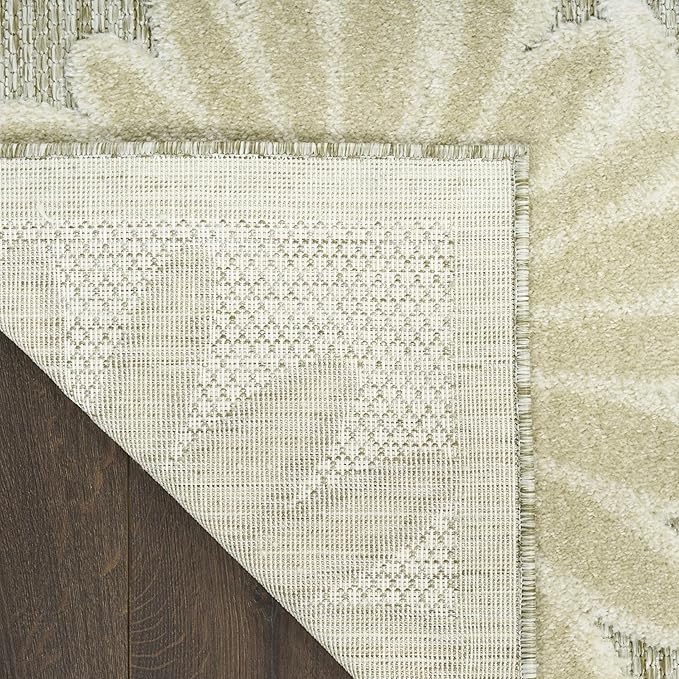 Nourison Home Aloha Ivory Sage 2'8" x 4' Area Rug - Easy Clean, Non Shedding, Bed Room, Living Room, Dining Room, Kitchen (3' x 4')