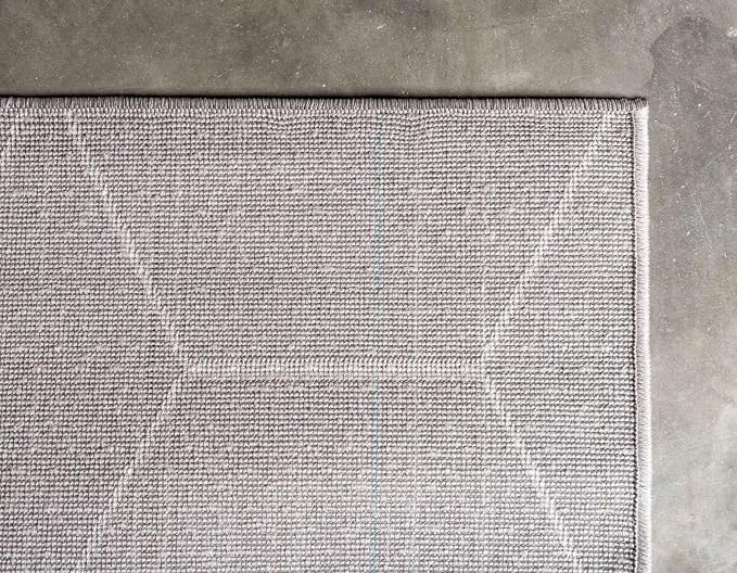 Unique Loom Trellis Frieze Collection Area Rug - Geometric (10' x 14' 1", Light Gray/ Ivory)