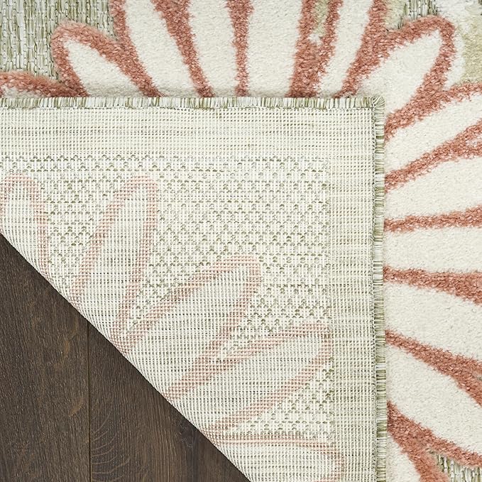 Nourison Home Aloha Sage Rose 2'8" x 4' Area Rug - Easy Clean, Non Shedding, Bed Room, Living Room, Dining Room, Kitchen (3' x 4')